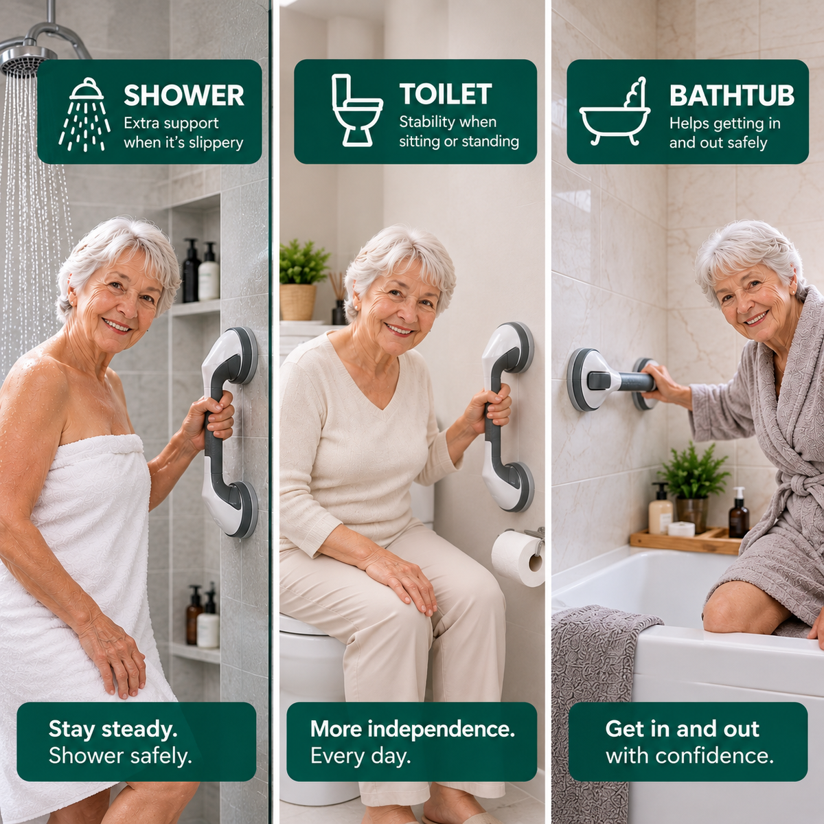 SupportHandle™ 2026 : SecureGrip Shower Handle