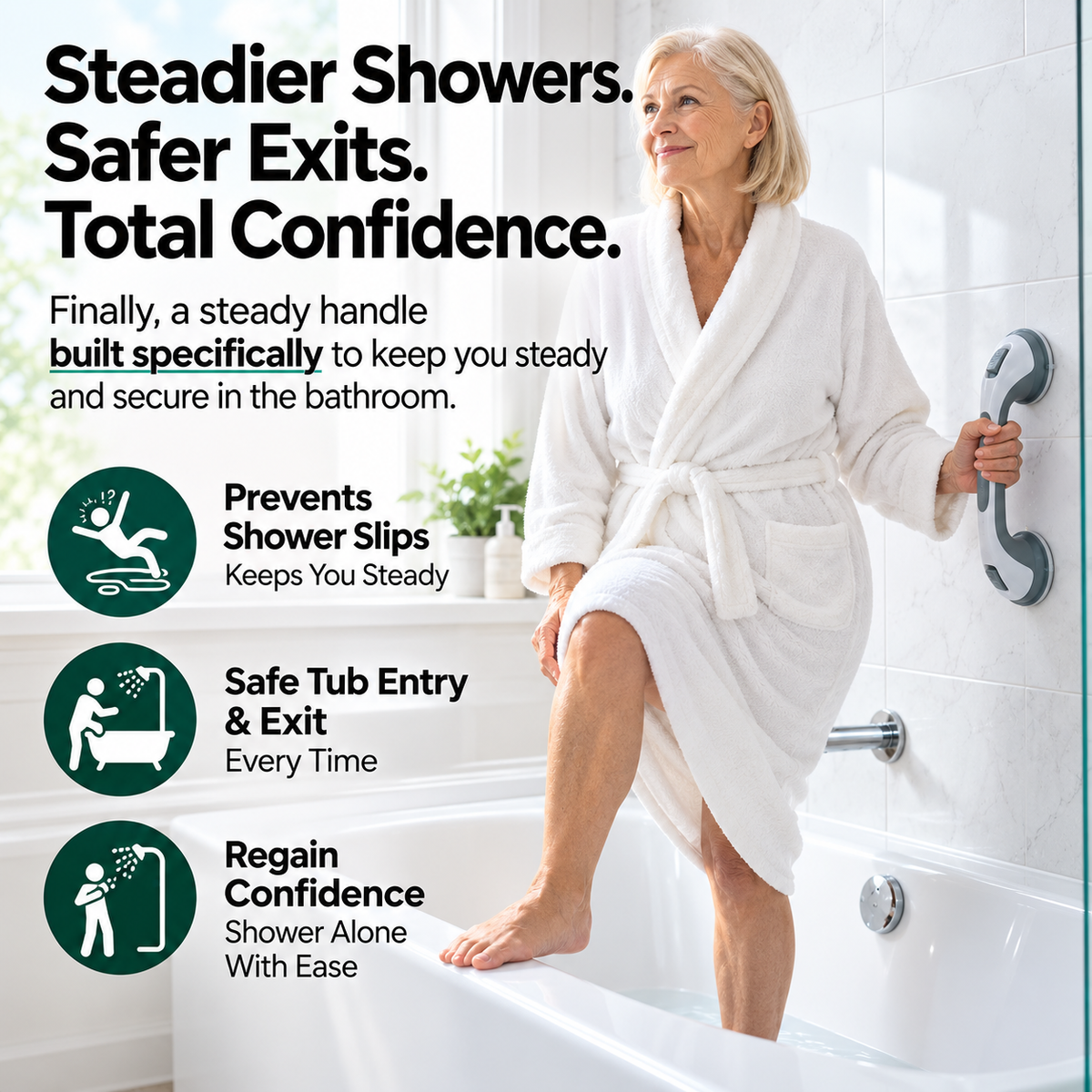 SupportHandle™ 2026 : SecureGrip Shower Handle